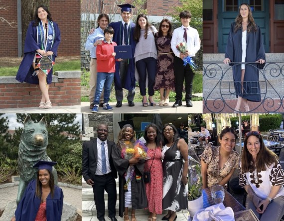 Collage of AVID 2020 students celebrating their college graduations