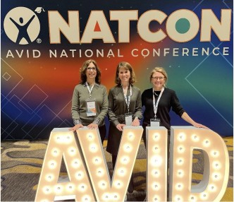 Picture of Judy Nedell, Trish Rohr and Julie Faryniarz at AVID National Conference