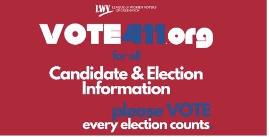 LWVG vote 411 sign