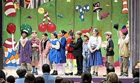 Scene from Willy Wonka Kids performed by New Lebanon 5th Graders